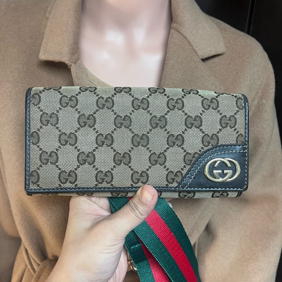 Authenticc Gucci vintage GG canvas long wallet 204836.0959 (B1022) - Picture 2 of 15
